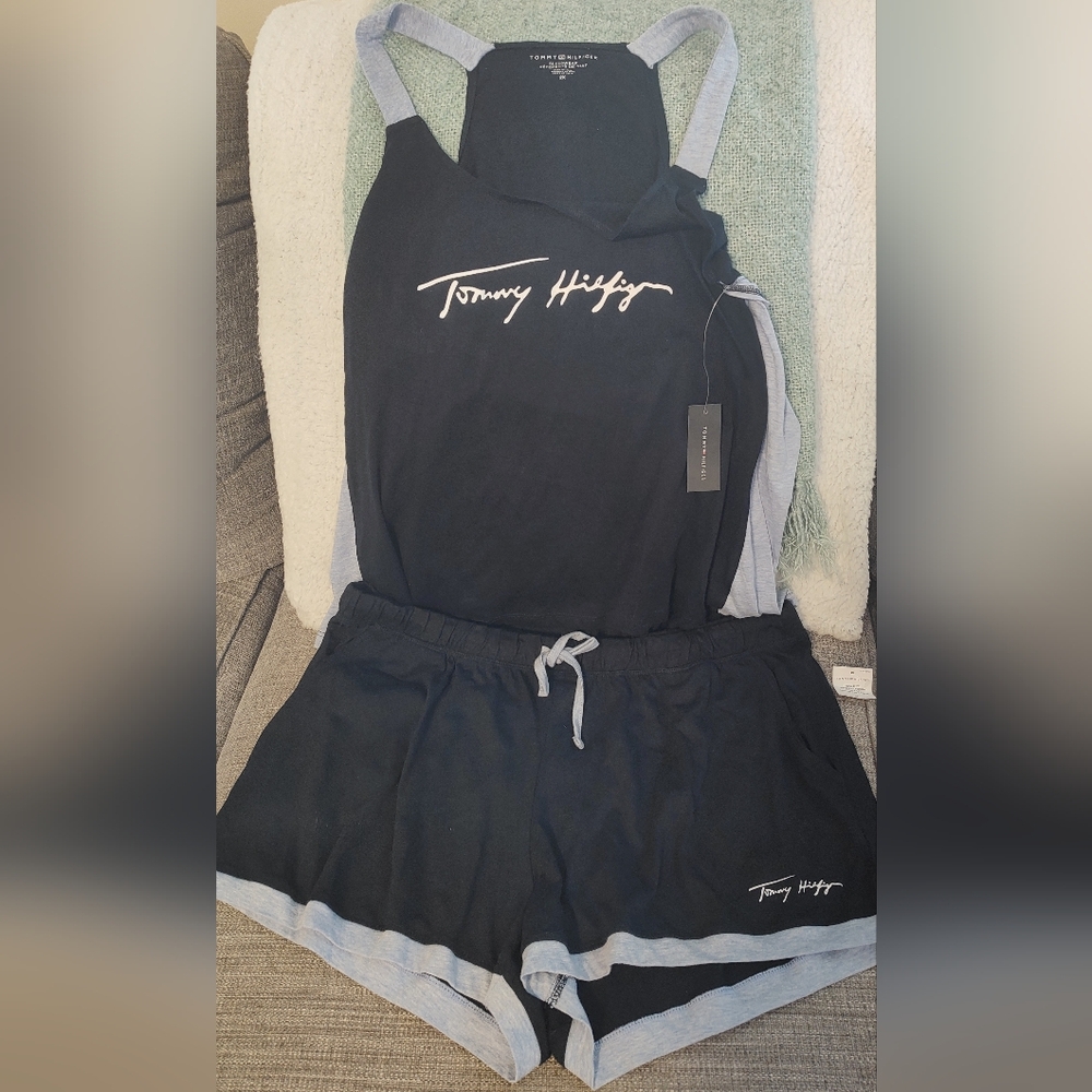 Tommy Hilfiger Navy Blue Lounge Set with Script Logo